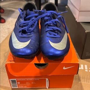 Nike Blue Silver Athletic Running Shoes